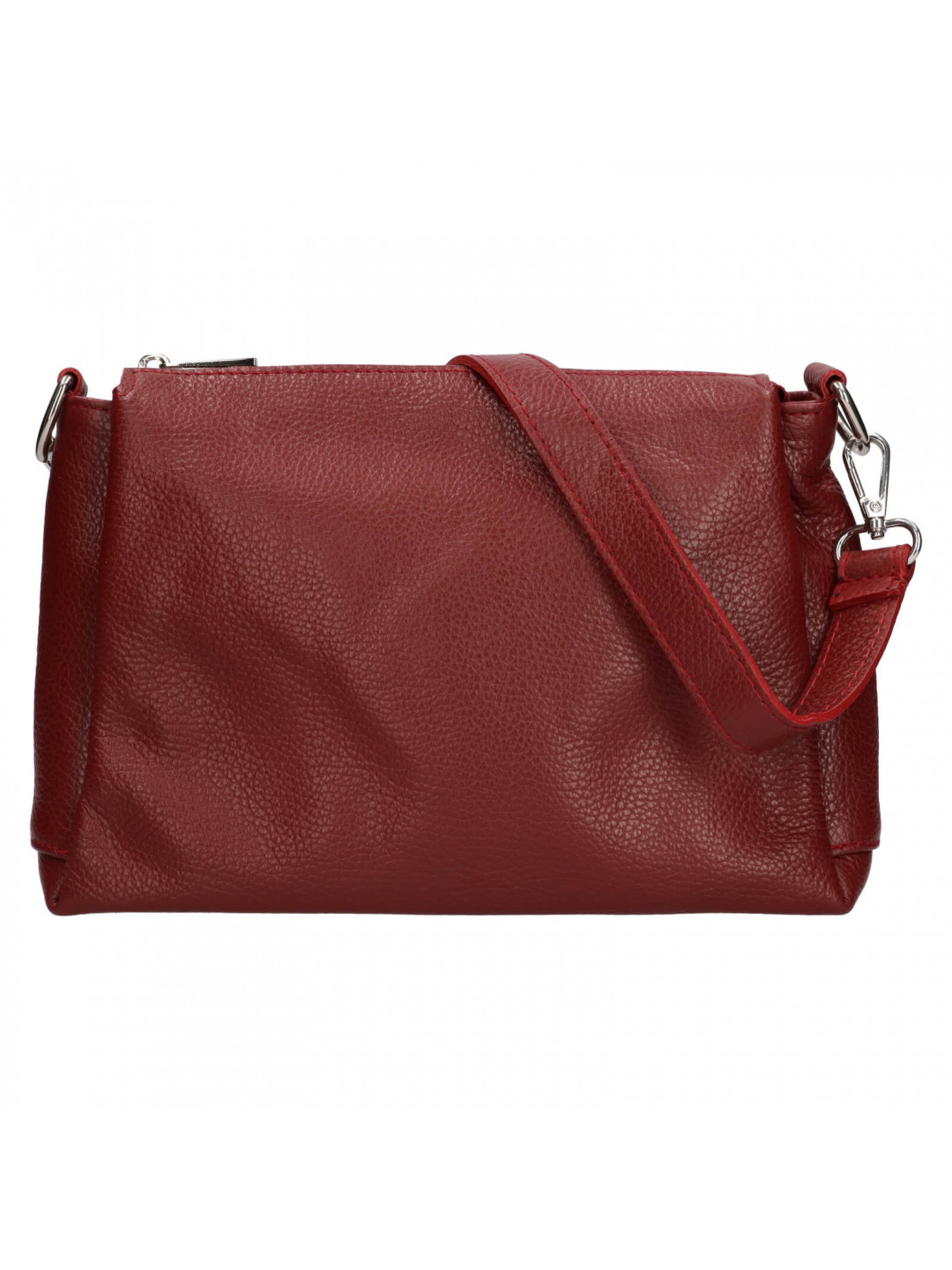 Dámská kožená crossbody kabelka Italia Tamara – tmavě červená